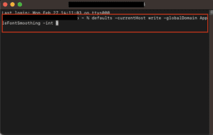 Mac Terminal Command to Fix Font Smoothing