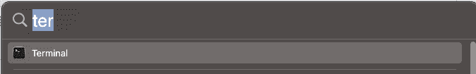 Terminal from spotlight search